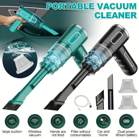 [Cordless Vacuum] Cordless Handheld Vacuum Cleaner | Rechargeable Cyclone Suction for Cars, Effective Dust Collection