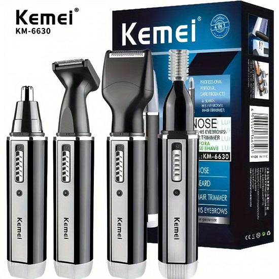 KM-6630 Four-In-One Professional Rechargeable Nose And Ear Hair Trimmer for Men&