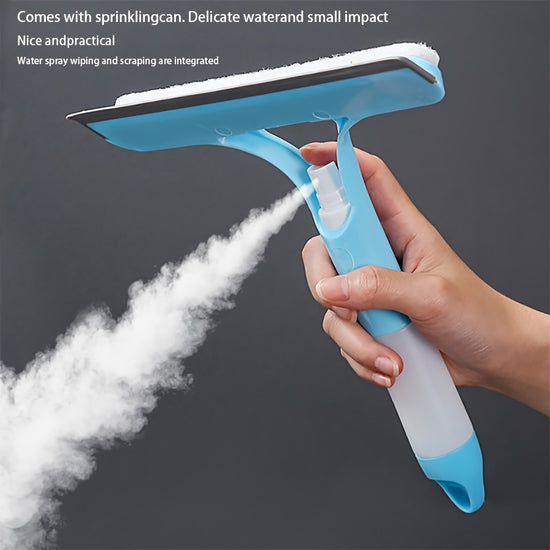 [Glass Cleaning Tool] 3-In-1 Multi-Functional Glass Cleaning Tool with Sprinkler, Polypropylene (PP) Plastic, for Bathroom, Kitchen, Living Room, Bedroom, Toilet - Efficient Mirror And Window Scraper