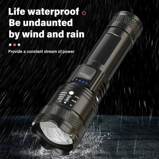Ultra strong light long-range rechargeable flashlight for outdoor patrol, spotlight zoom aurora cannon, large floodlight laser c