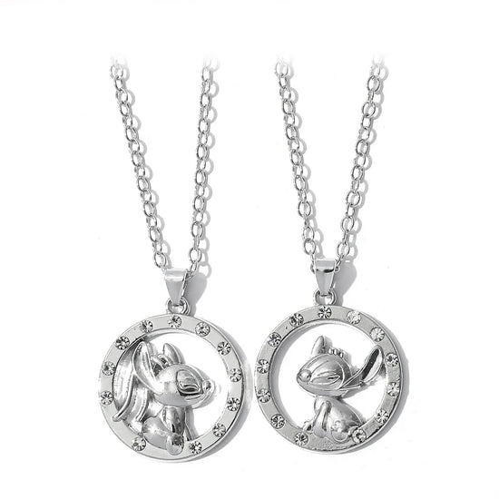 Antique Silver Stitch Angel Pendant Necklace Fashion Jewelry Shining CZ Stones for Anniversary Party Valentine&