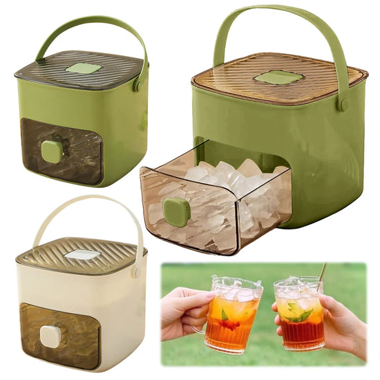 Portable Ice Maker Machine & Drawer Countertop Ice Cube Maker Compact Ice Maker Machine for Home Kitchen Camping RV Office