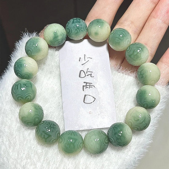 12mm Natural Bodhi Root Beaded Men Six Words Mantra Buddhist Buddha Meditation Bead Bracelet Women Prayer Rosary Bracelet Decor