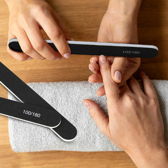 100/180 Grit Nail File Nail Buffer, Emery Boards for Nails, Nails Buffer and Shine Kit, for Poly Nails Extension Gel