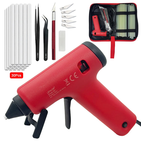 30W Hot Melt Glue Gun Mini Household Industrial Silicone Guns DIY Heat Temperature Thermo Electric Repair Tool With Glue Sticks